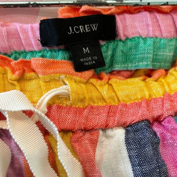 J CREW RAINBOW STRIPED LINEN FUN PANTS SIZE MED - Picture 4 of 4